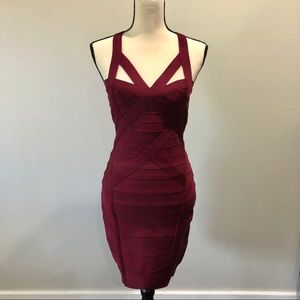 Maroon Bandage Dress